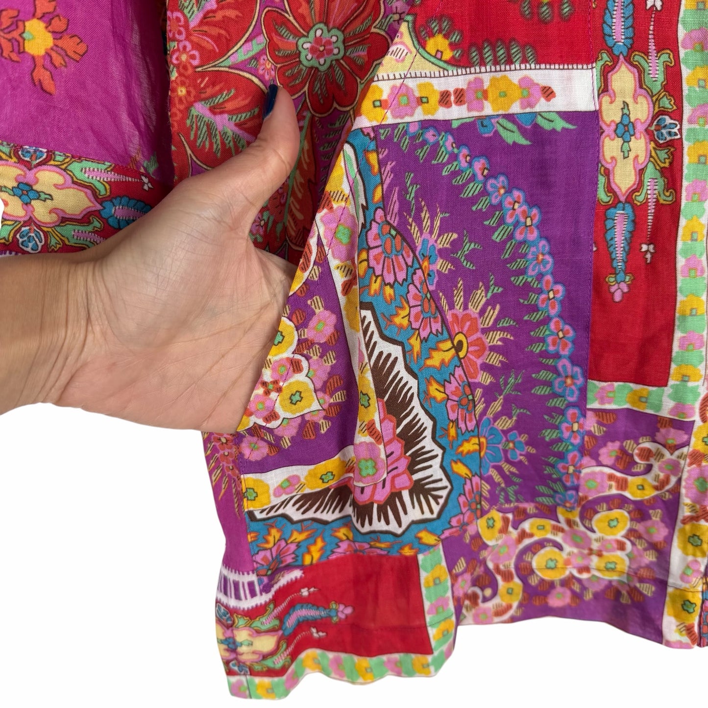 Etro Sardegna Printed Ramie Mini Shirt Dress Pink Size 38/ Size S