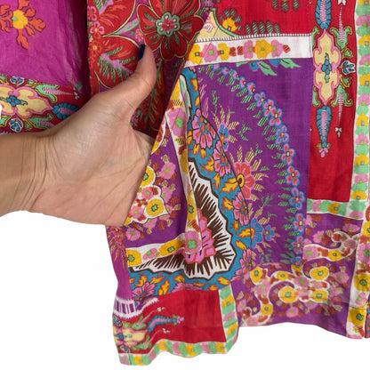 Etro Sardegna Printed Ramie Mini Shirt Dress Pink Size 38/ Size S