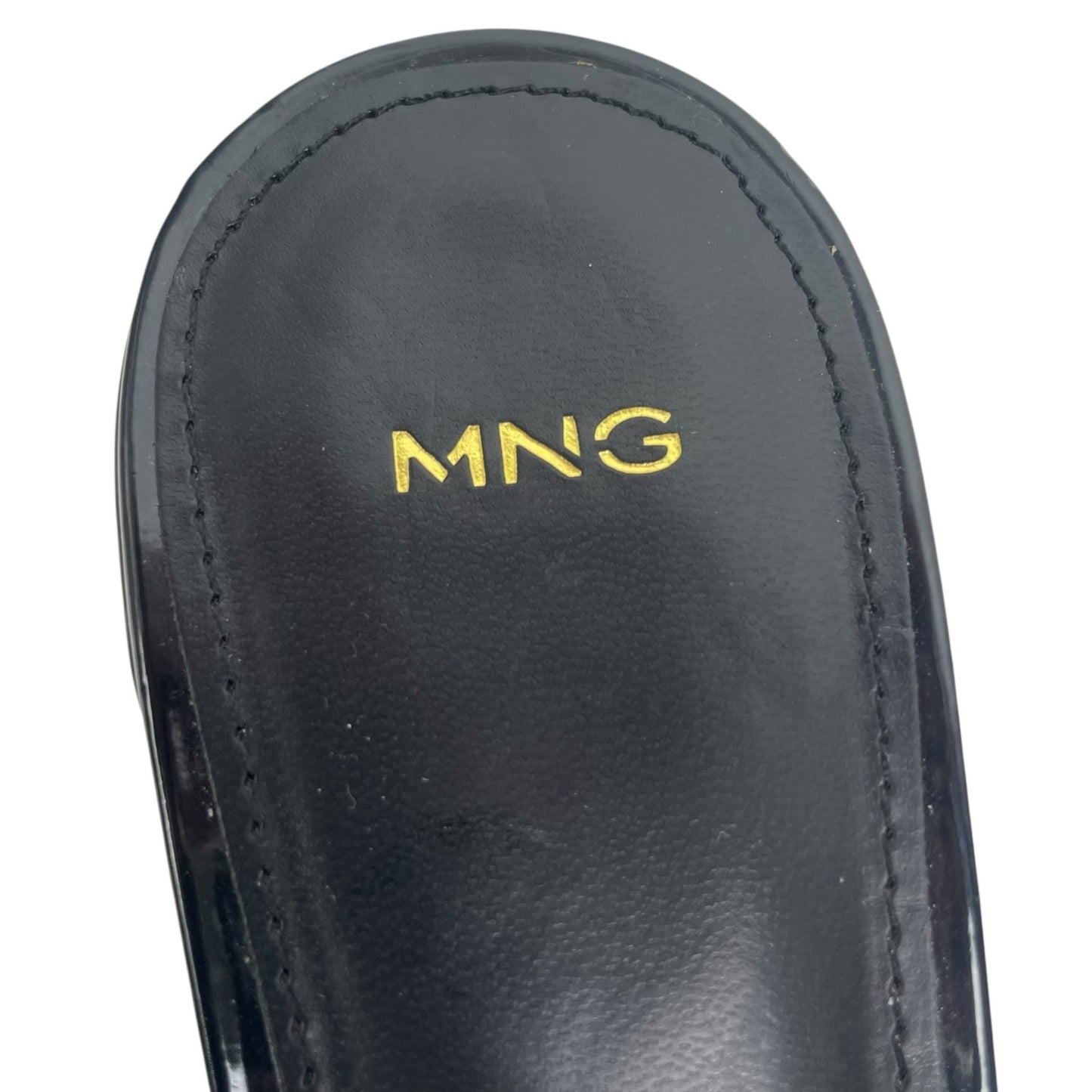 Mango Patent Leather Effect Slingback Mary Jane Pump Black Size 40