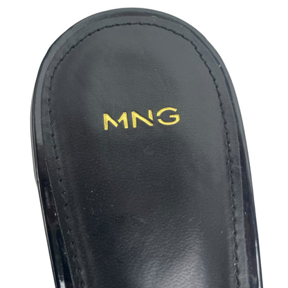 Mango Patent Leather Effect Slingback Mary Jane Pump Black Size 40