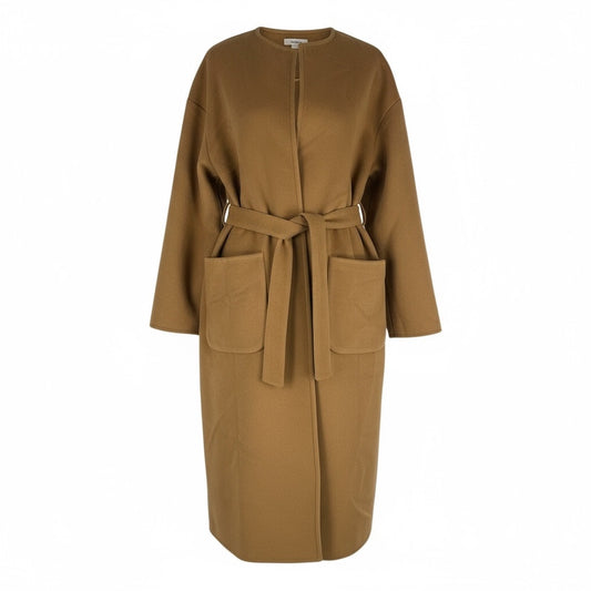 Ann Taylor LOFT Belted Pocket Wrap Coat Jacket Perfect Camel Size XS/S