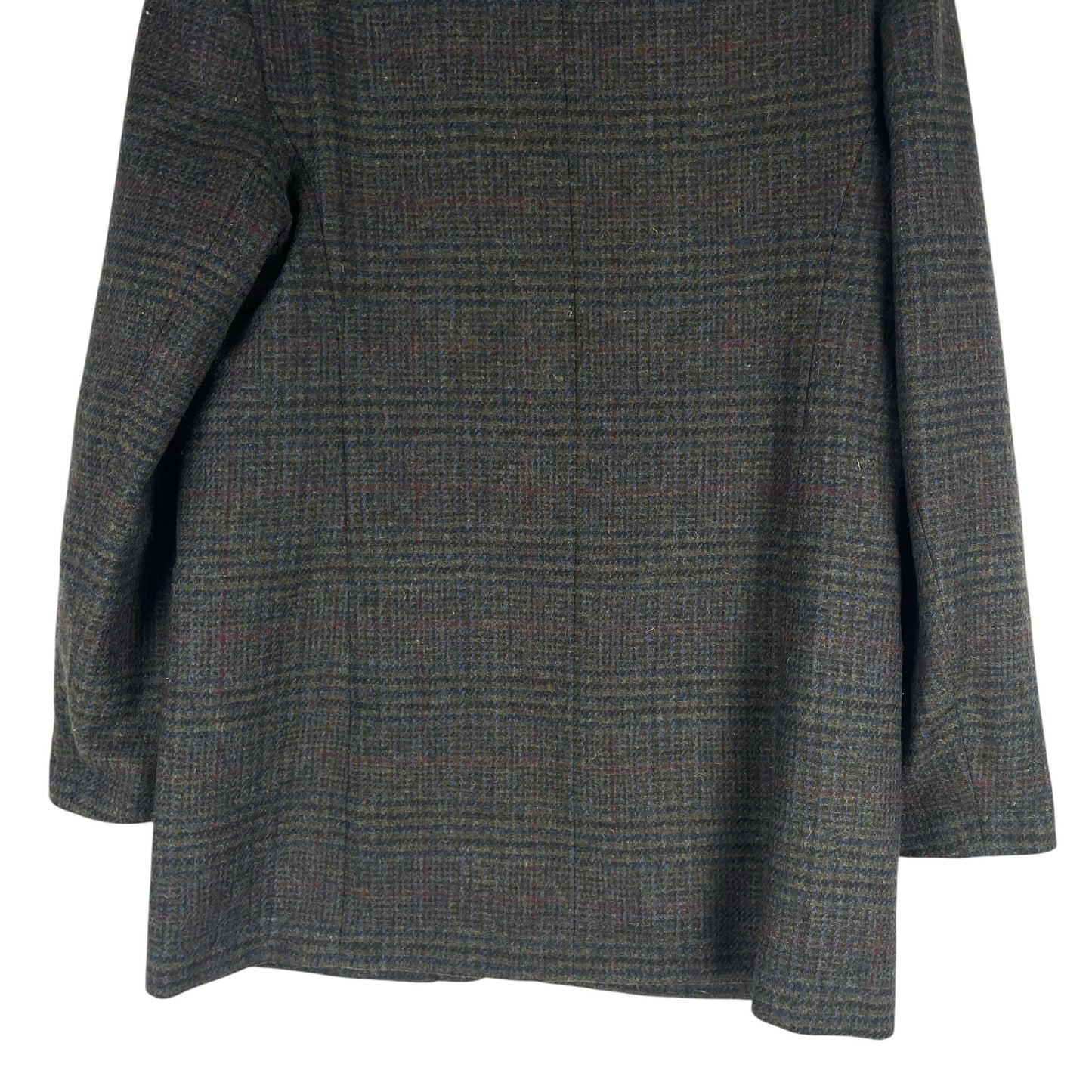 Express Suede Collar Wool Plaid Blazer Jacket Suede Gray Brown Size L