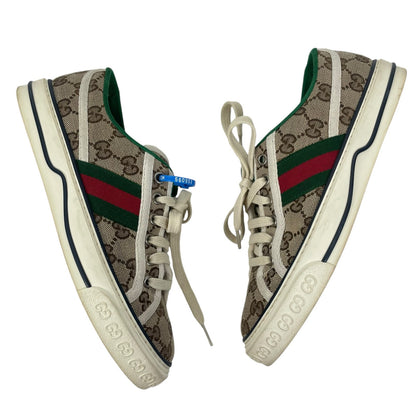 Gucci GG 1977 Tennis Sneakers Lace Up Beige Ebony Original Size 37