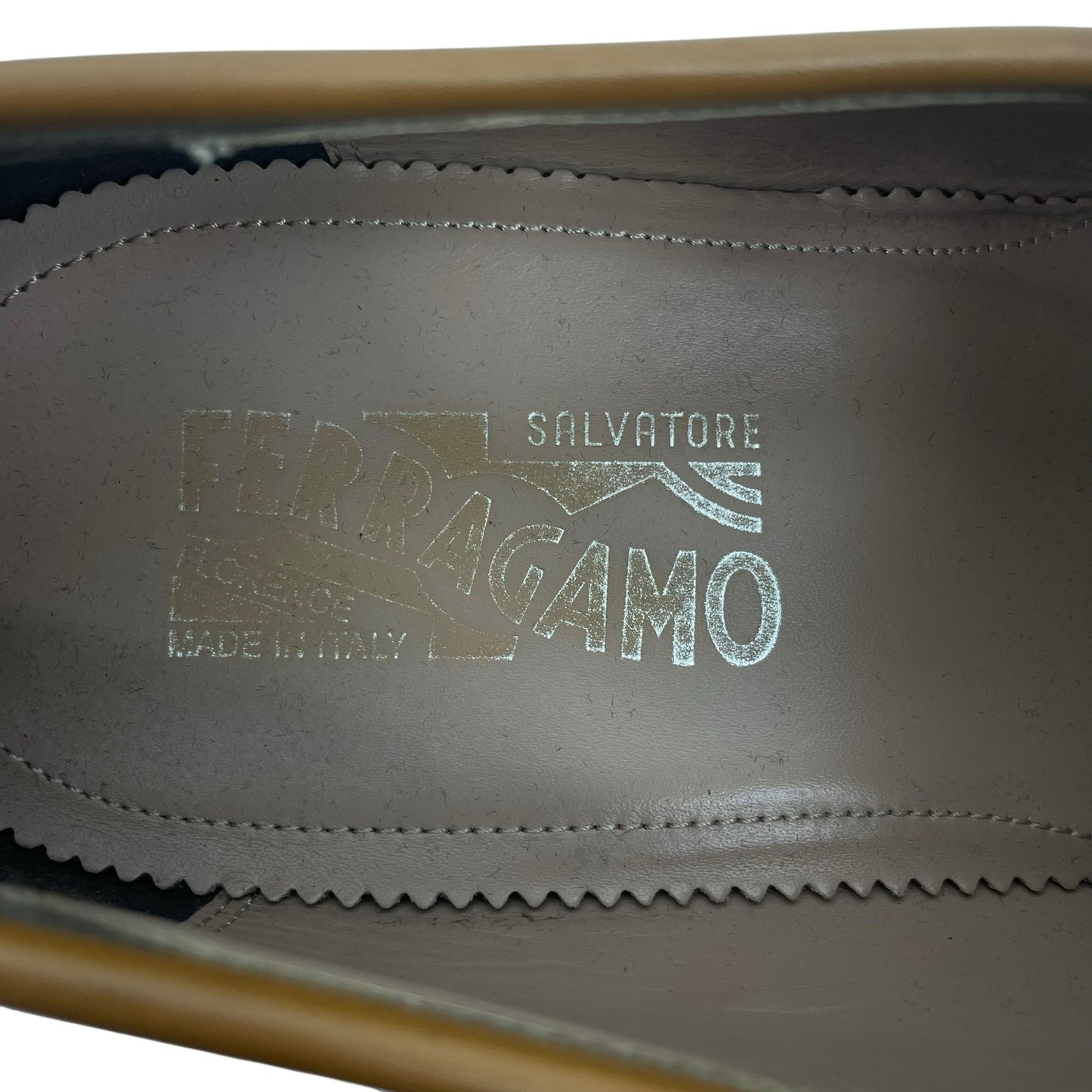 Salvatore Ferragamo Benson Burnished Side Buckle Leather Loafer Size 11E