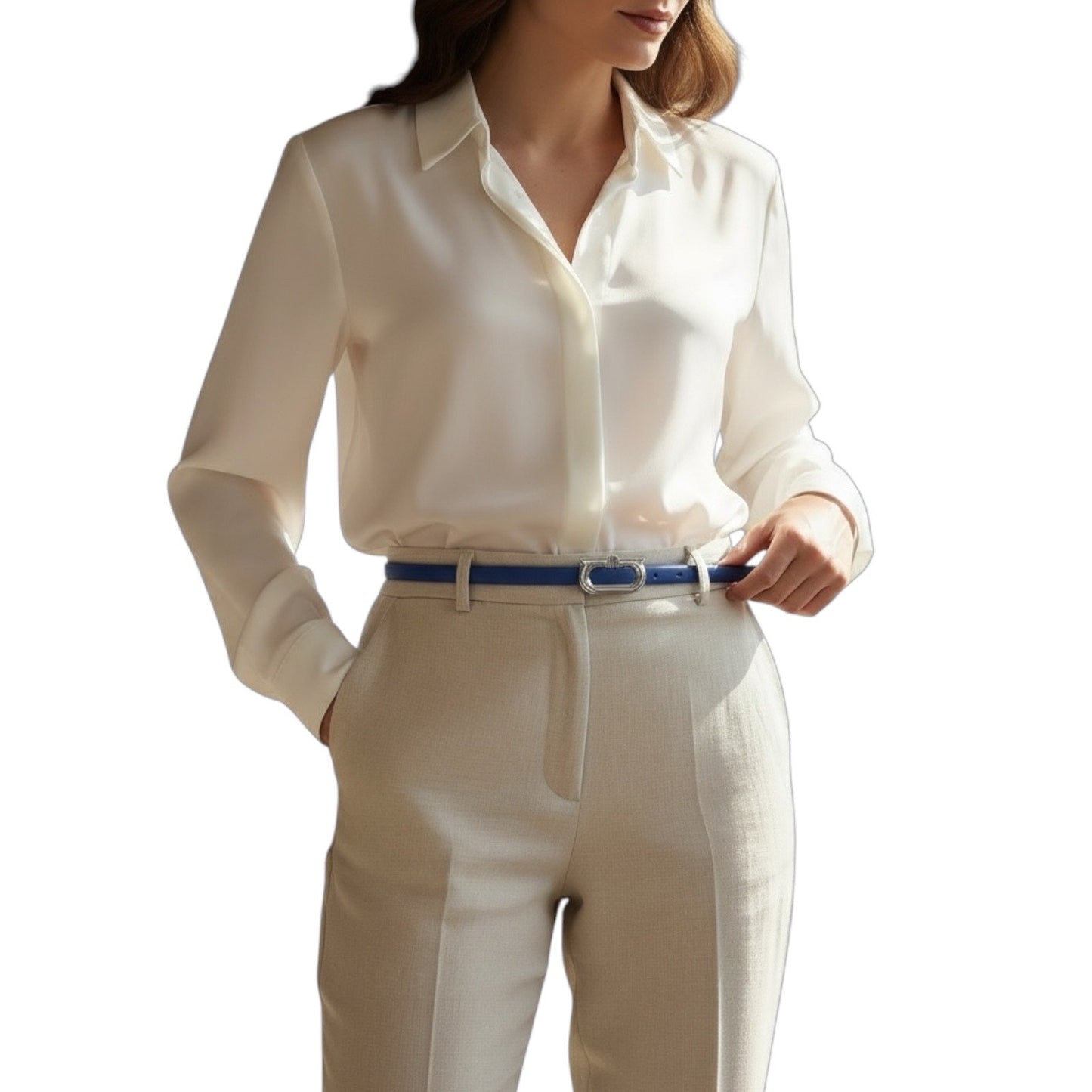 Salvatore Ferragamo Gancio Ellipse Skinny Leather Belt Size 80/32"