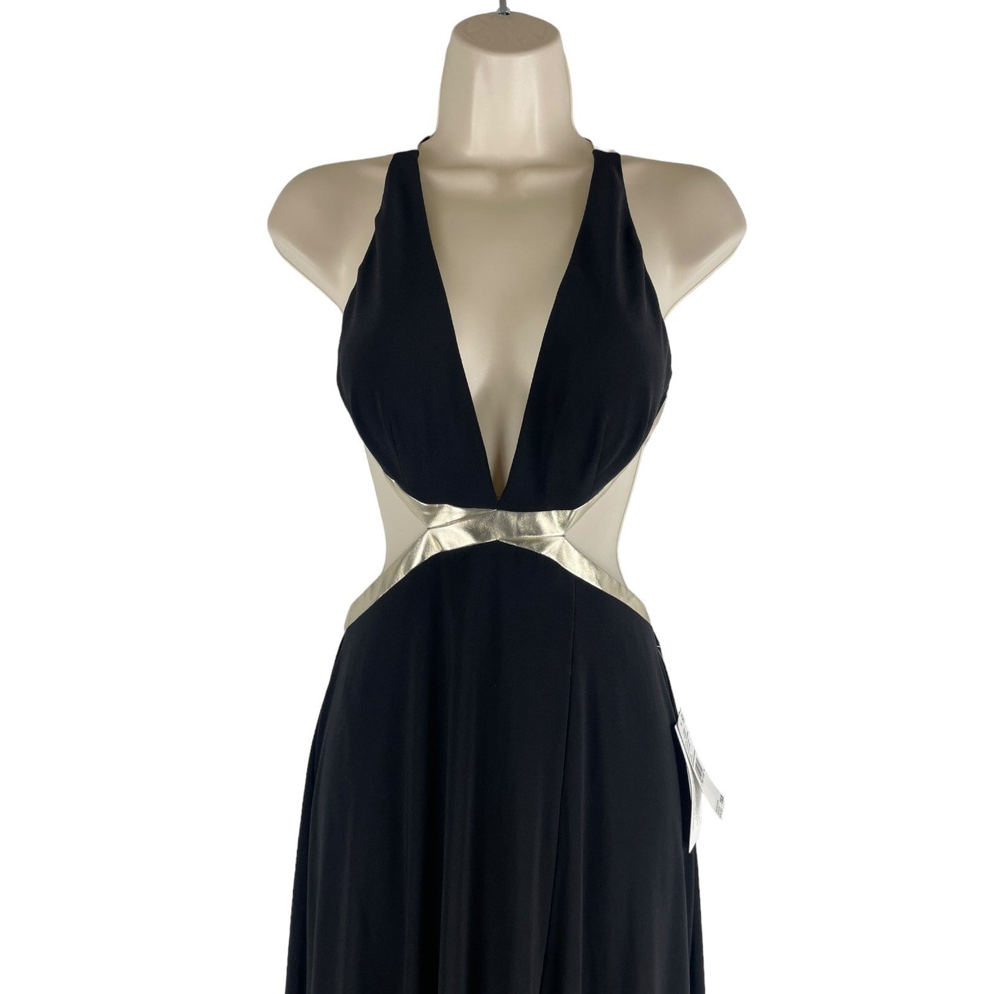 Aidan Mattox Black Cutout Evening Gown Cocktail Dress Size 2