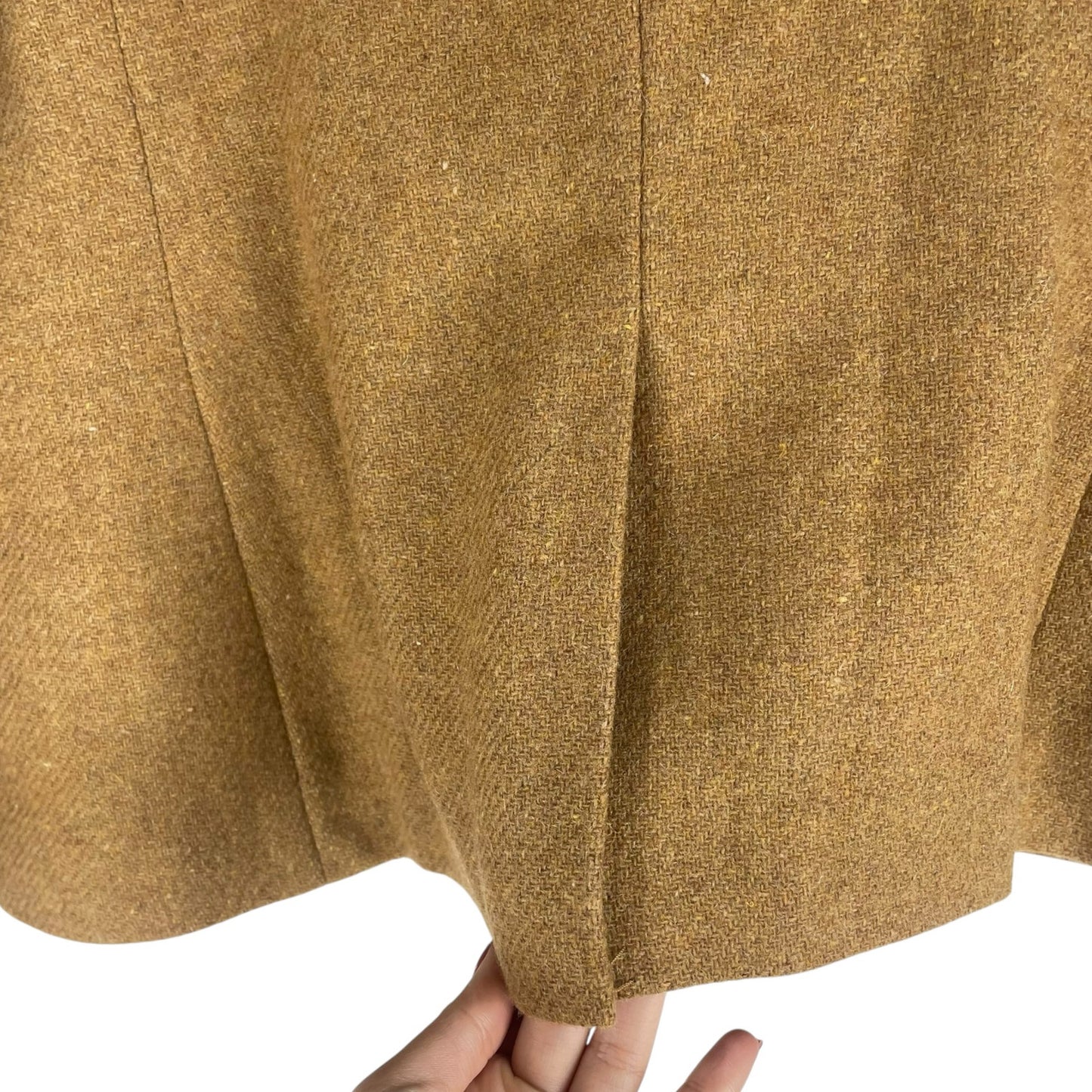 Lands' End Wool Mohair Blend 2 Button Blazer Jacket Camel Tan Size 12
