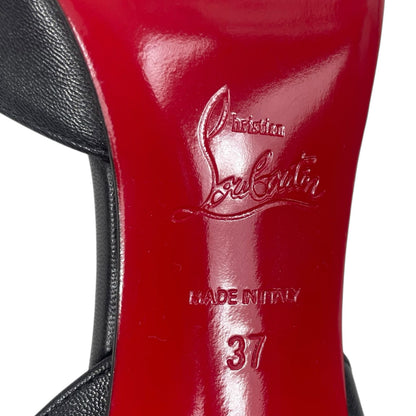 Christian Louboutin O Kate 100 Slingback Black Leather Pumps Size 37