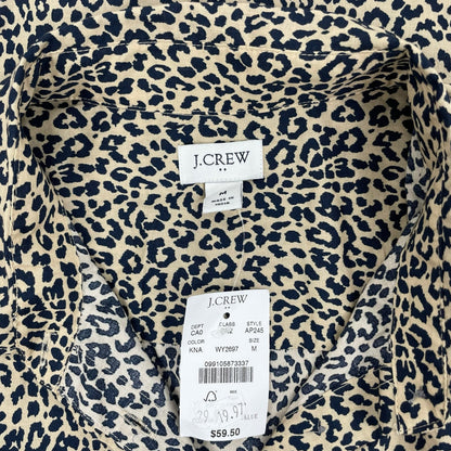 J. Crew Factory Animal Print Cotton Shirt in Signature Fit Blue Size M