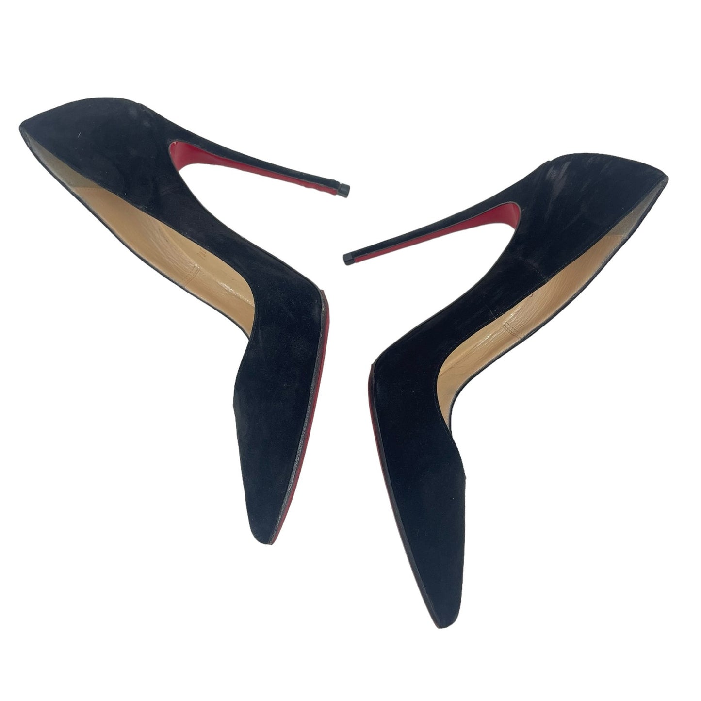 Christian Louboutin So Kate 120 Suede Pointed Toe Pumps Black Size 38