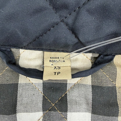 Burberry Ashurst Diamond Quilted Jacket Check Lining Dark Blue Size XS
