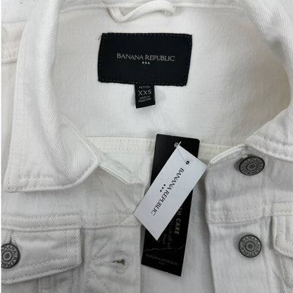 Banana Republic Classic White Denim Jacket Size XXS Petite