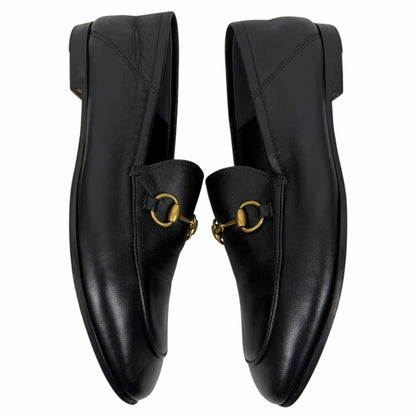 Gucci Brixton Leather Horsebit Loafers Mules Slide Black Size 36