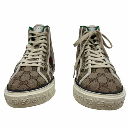 Gucci GG 1977 Tennis Sneakers Lace Up Beige Ebony Original Size 11.5/ 12