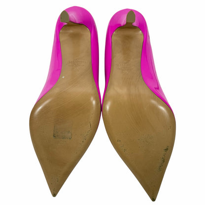 Valentino Garavani One Stud Patent Leather Pump Hot Pink Size 38