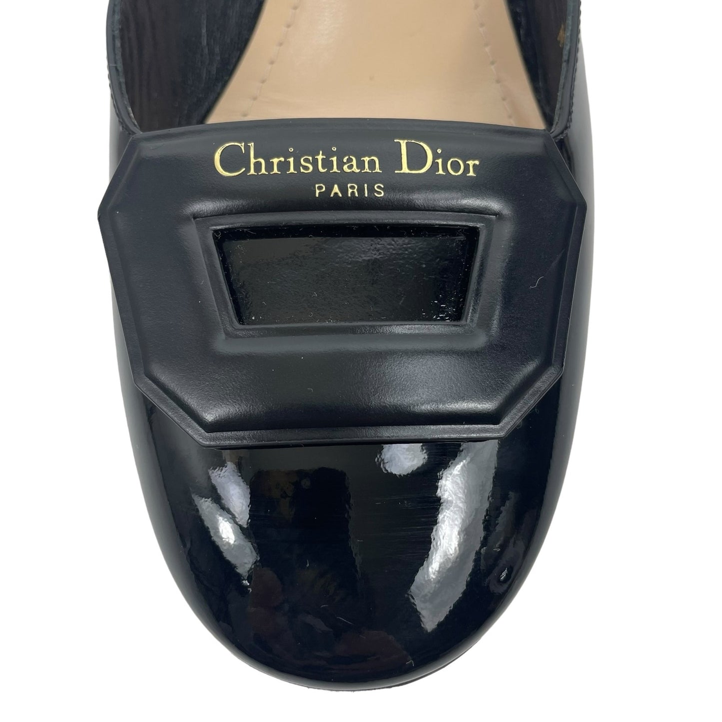 Christian Dior Day Slingback 35mm Patent Leather Pumps Black Size 40