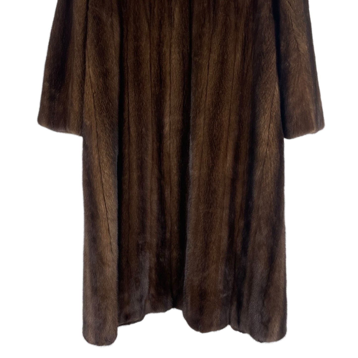 Vintage Nafia Real Mink Fur Long Coat Full Length Brown Size 8