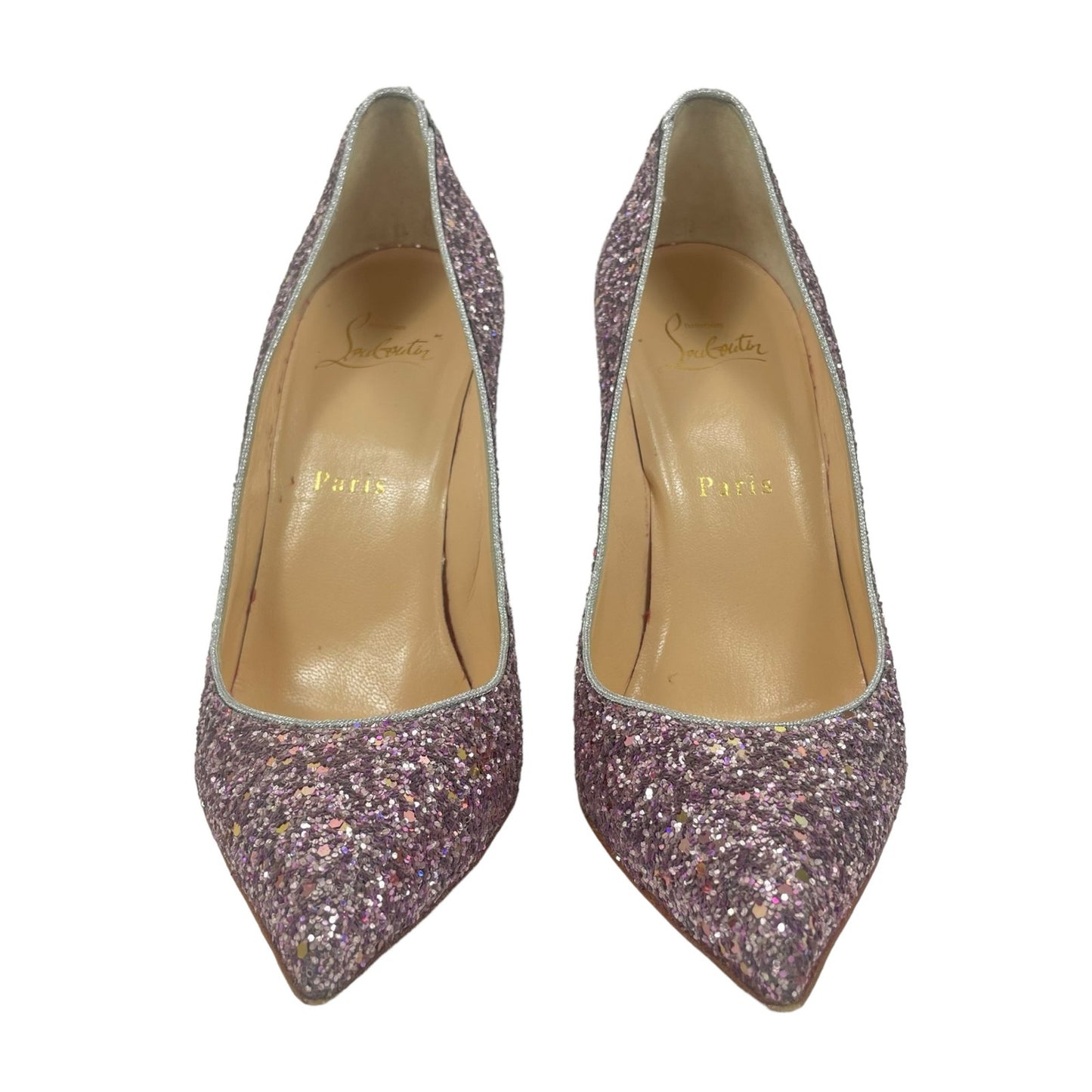 Christian Louboutin Pigalle 120 Glitter Pumps Pointed Toe Pink Size 38