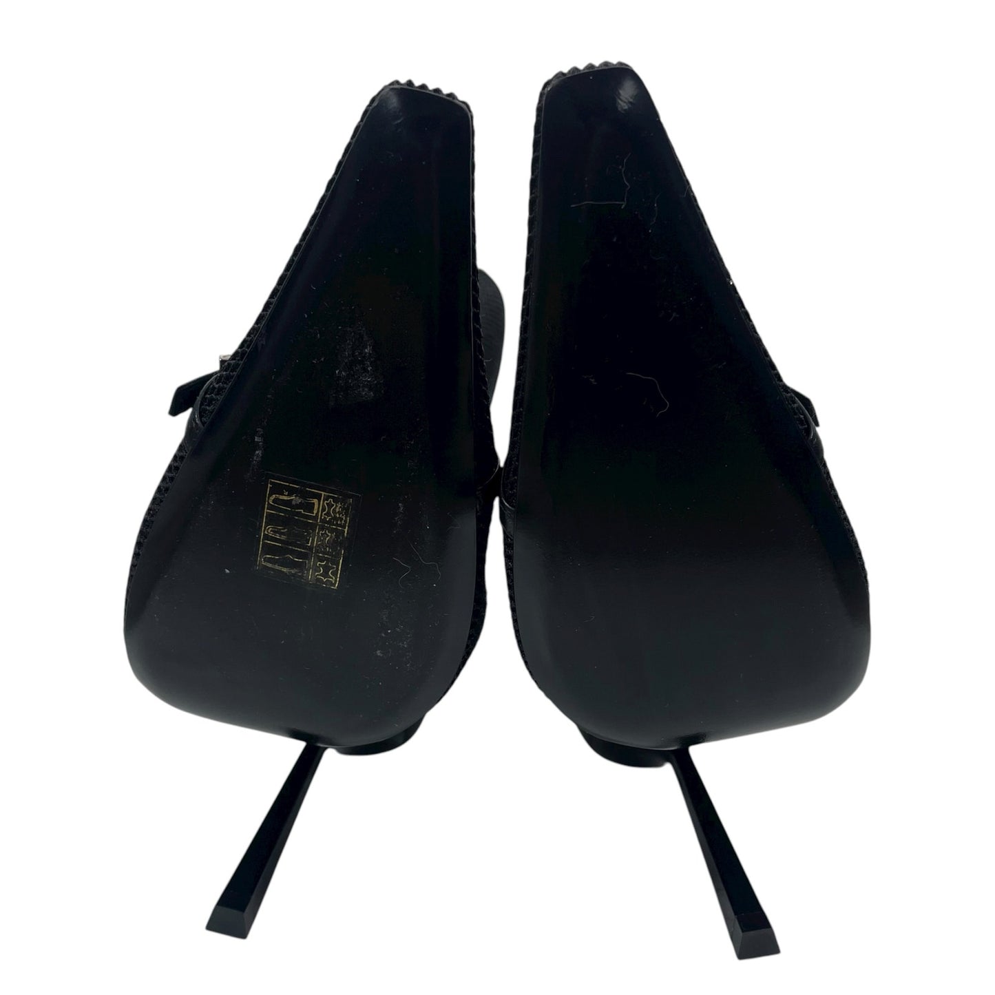Saint Laurent Oxalis 115mm Mesh Pointed Toe Ankle Boots Black Size 37