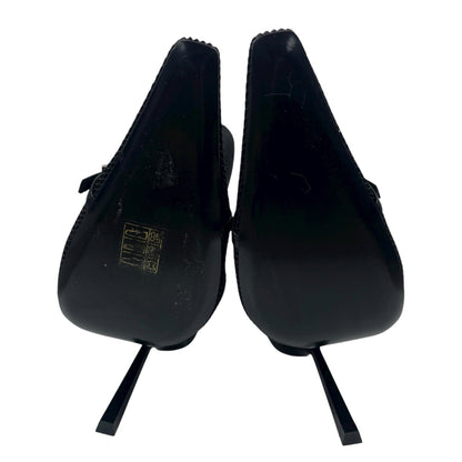 Saint Laurent Oxalis 115mm Mesh Pointed Toe Ankle Boots Black Size 37