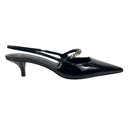 Mango Pointed Toe Kitten Heel Slingback Pump Link Strap Size 40/ 9