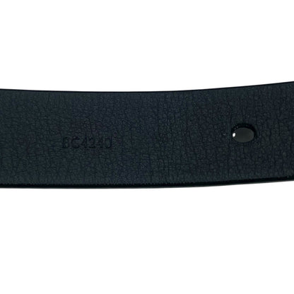 Louis Vuitton LV Initiale 20mm Leather Belt Black Gold Buckle Size 75/30