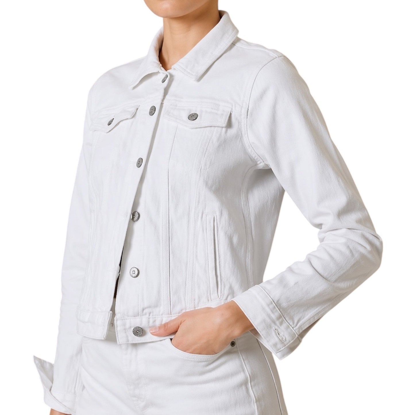 Banana Republic Classic White Denim Jacket Size XXS Petite