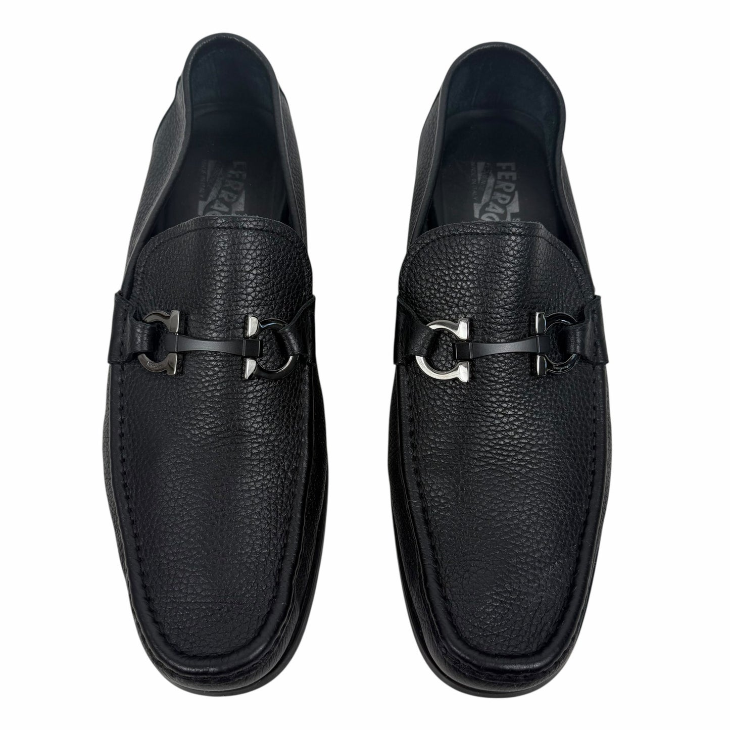 Salvatore Ferragamo Grandioso Gancini Bit Leather Loafer Black Size 10.5EE