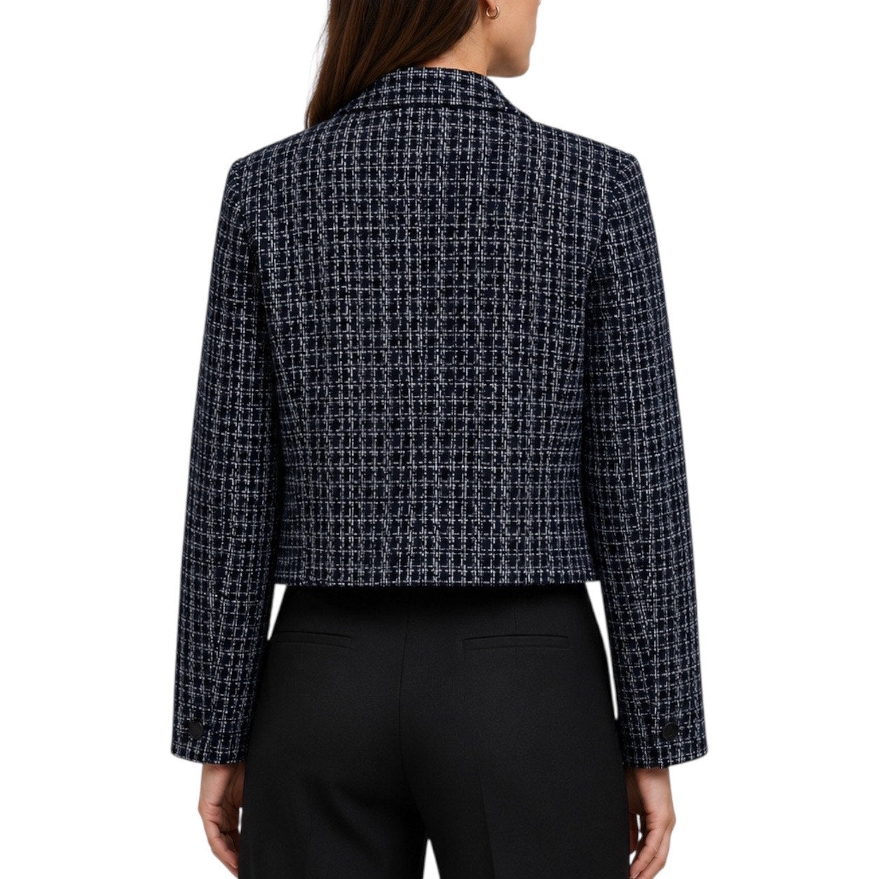 Rag & Bone Elvy Tweed Double Breasted Blazer Jacket Navy Size 12