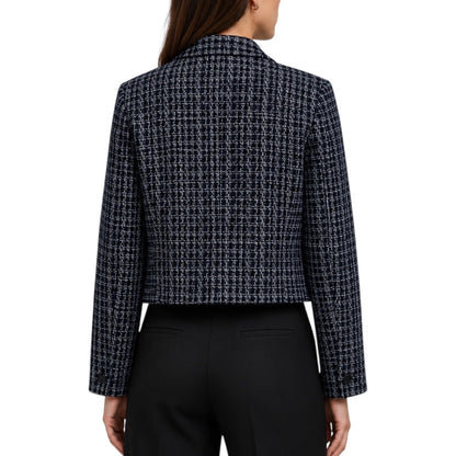 Rag & Bone Elvy Tweed Double Breasted Blazer Jacket Navy Size 12
