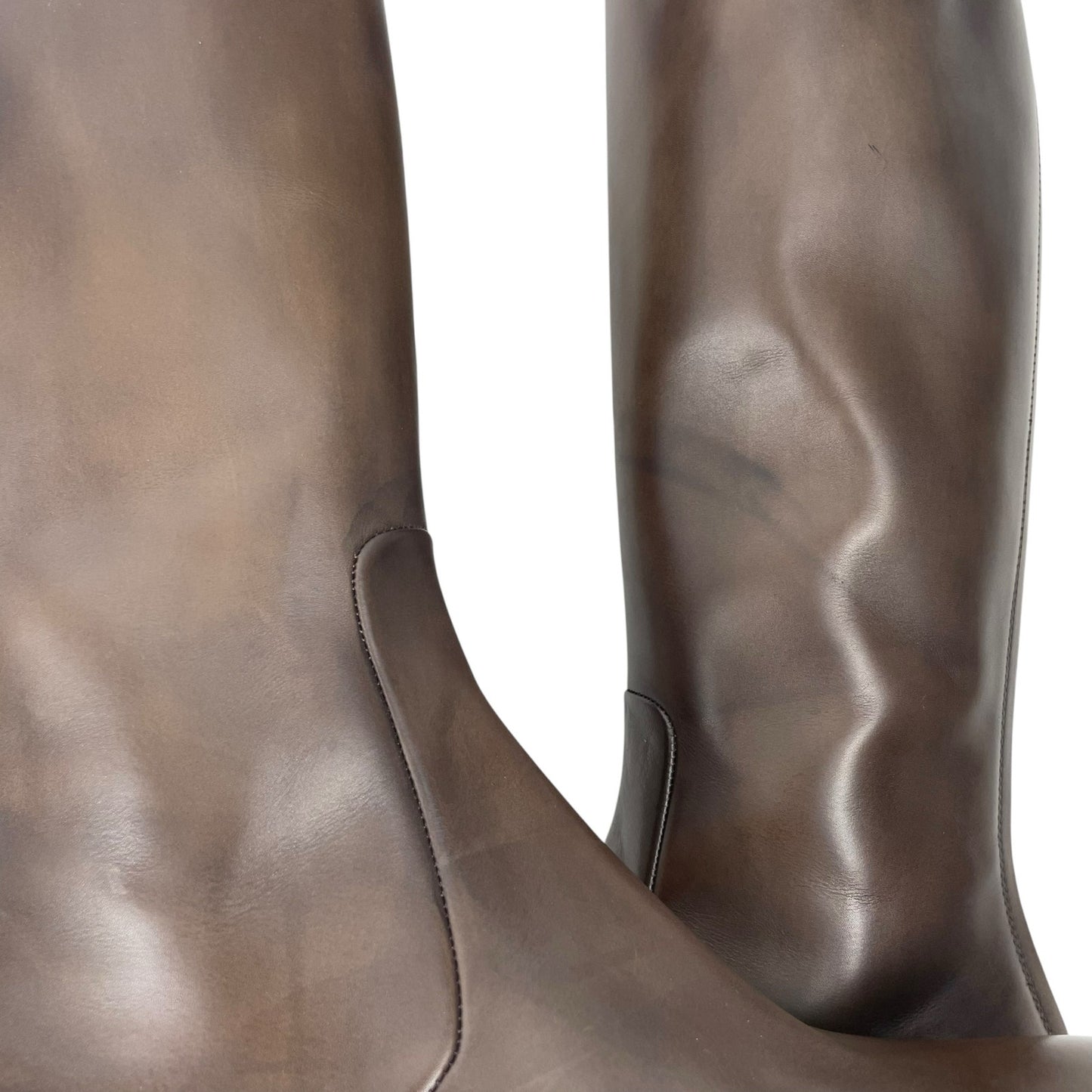 Gucci Victoria Equestrian Leather Tall Riding Boots Dark Brown Size 37