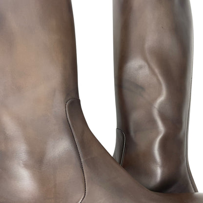 Gucci Victoria Equestrian Leather Tall Riding Boots Dark Brown Size 37