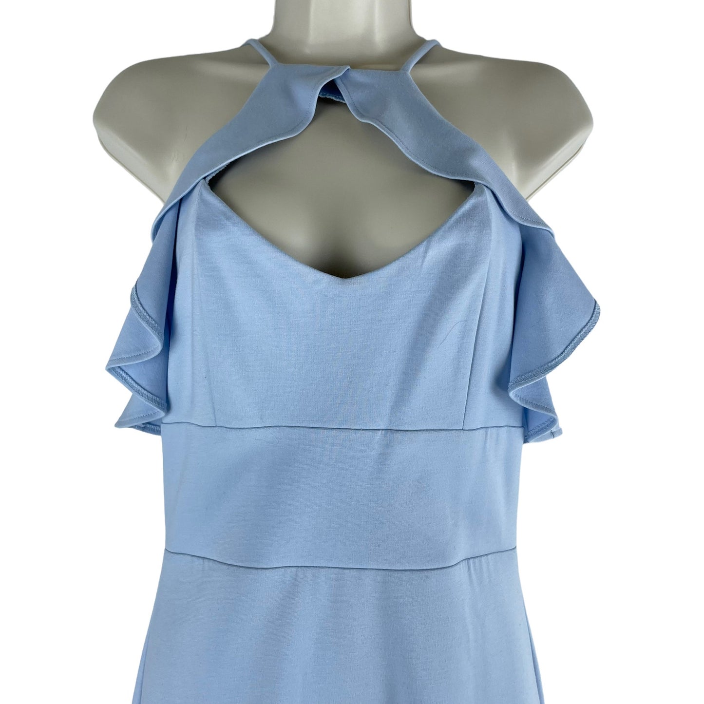 Amanda Uprichard Breeze Cia Mini Dress Ruffle Light Blue Size M