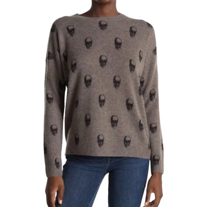 Skull Cashmere Cara Jack Crew Neck Sweater Dark Brown Size S