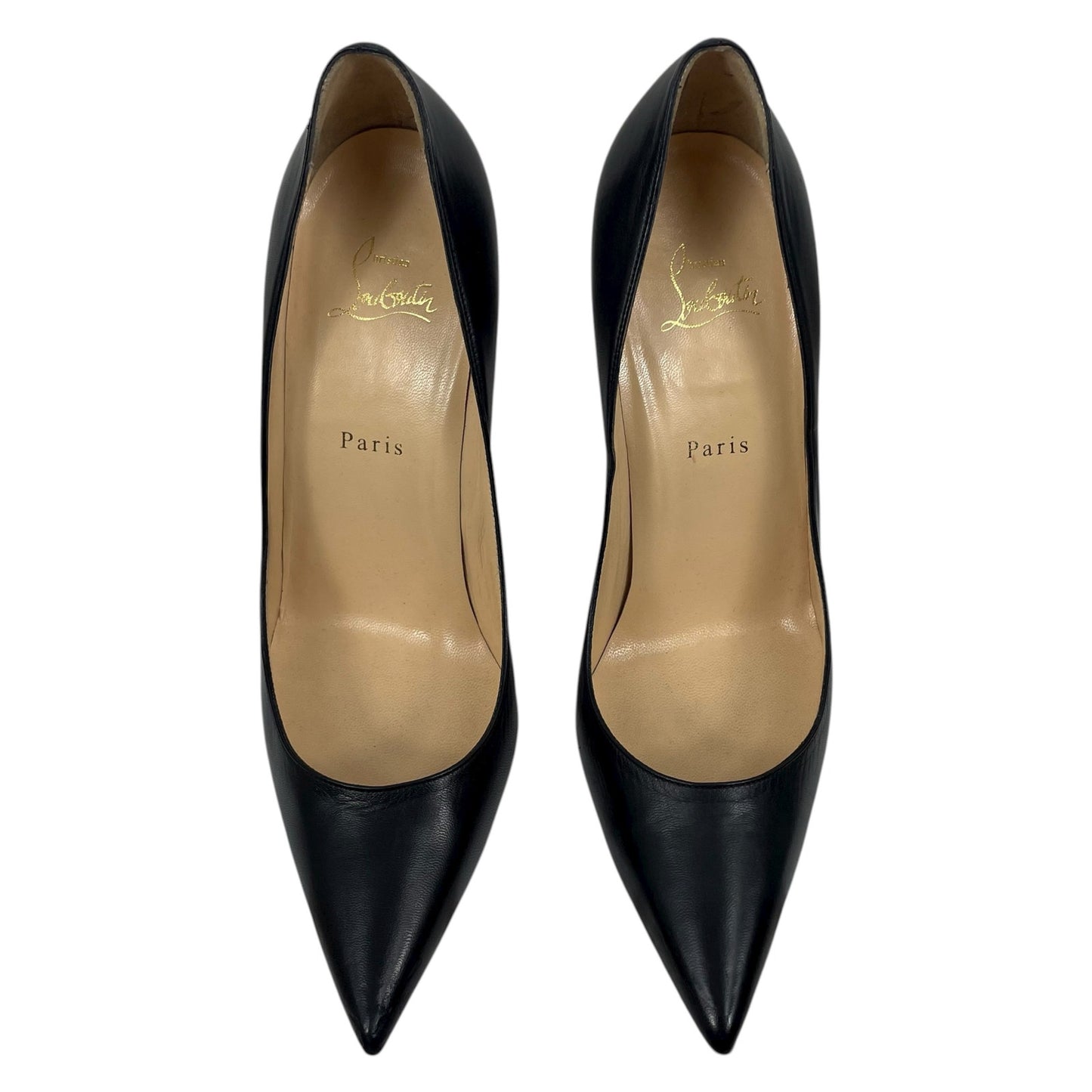 Christian Louboutin Decollete 554 100mm Kid Leather Pump Black Size 42