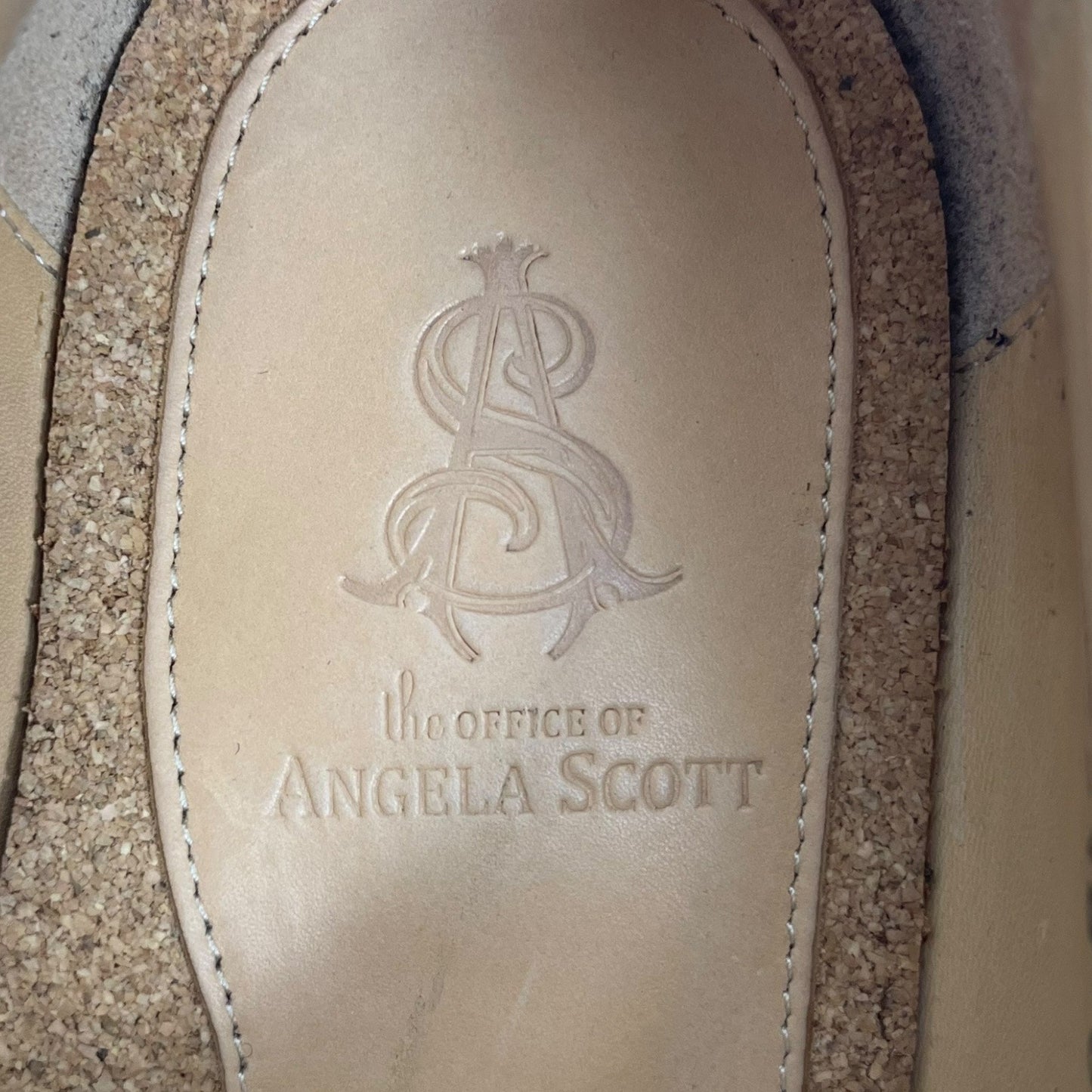 The Office of Angela Scott Glitter Strap Slip On Oxford Shoes Gold Size 40