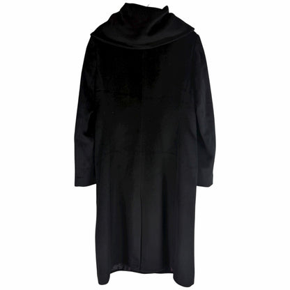 Cole Haan Single Breasted Wool Blend Long Coat Black Size 8