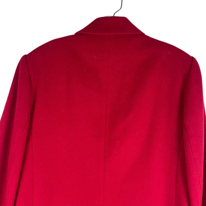 Lands' End Wool Cashmere Blend One Button Blazer Jacket Red SIze 10