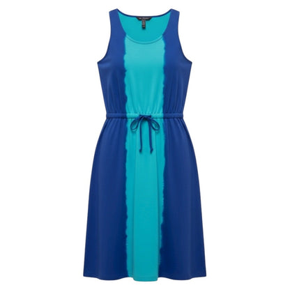 Calvin Klein Tie Dye Scoop Neck Midi Dress Waist Tie Blue Green Size 4