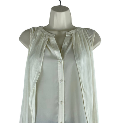 addison Revolve Cascade Hem Button Front Drapey Blouse Ivory Size S