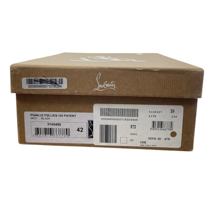 Christian Louboutin Pigalle Follies 100 Patent Leather Pump Black Size 42