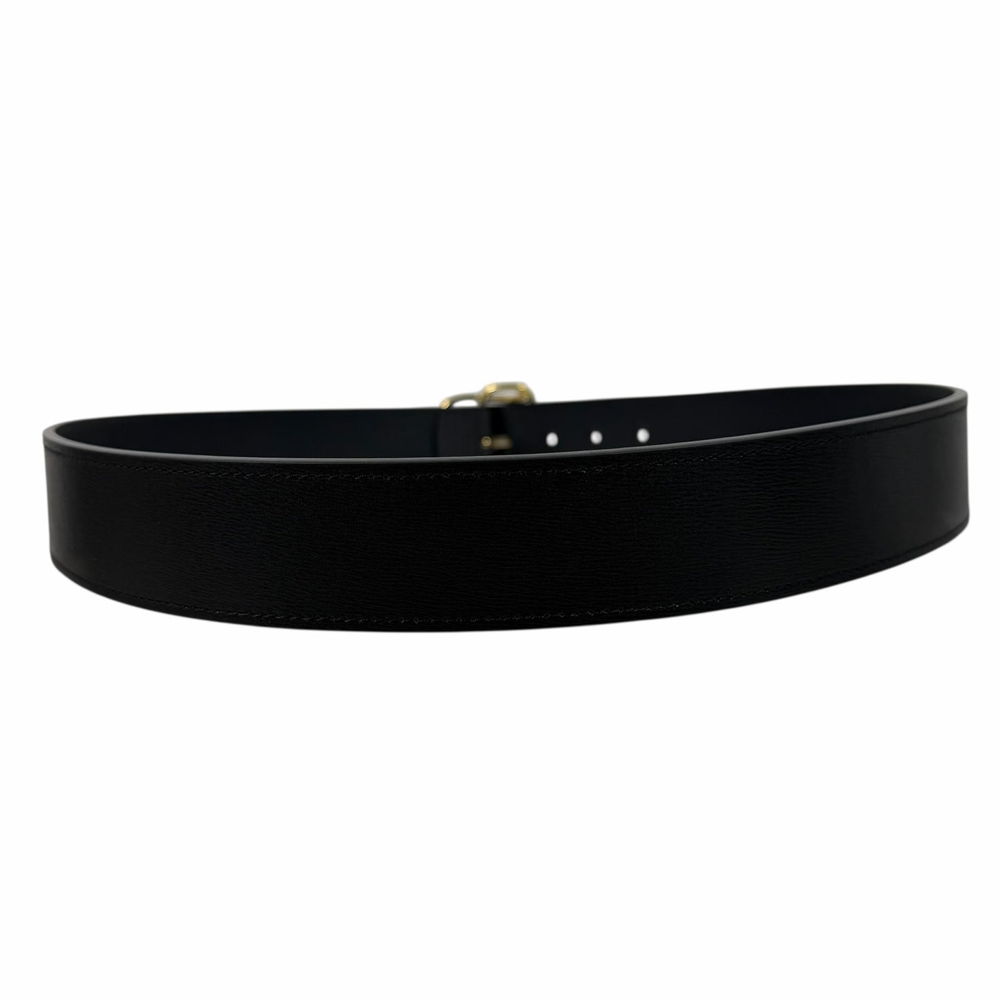 Toteme Swirl Leather Belt Black Gold Buckle Size 90cm/ 35"