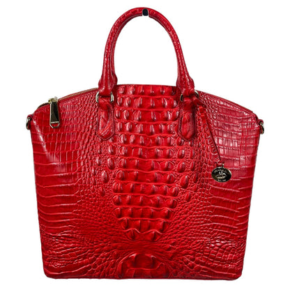 Brahmin Large Duxbury Satchel Bag Candy Apple Melbourne Croc Embossed