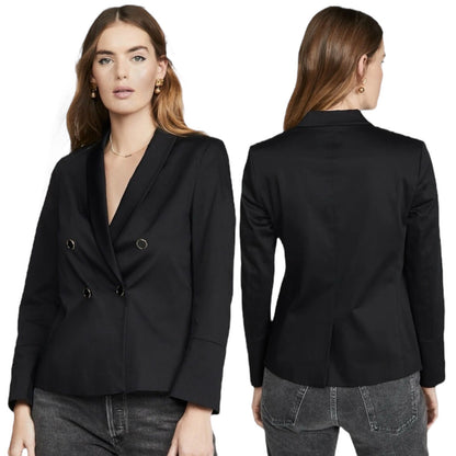 AYR The Coast Double Breasted Blazer Jacket Black Size 2