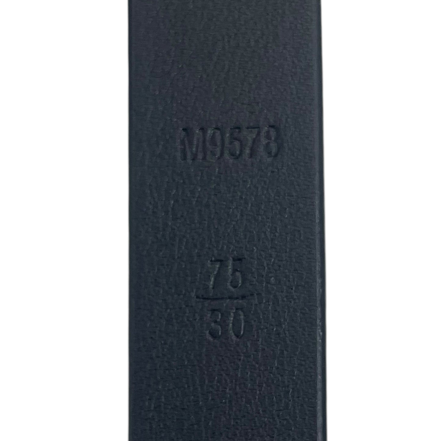 Louis Vuitton LV Initiale 20mm Leather Belt Black Gold Buckle Size 75/30