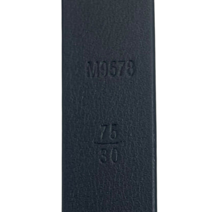 Louis Vuitton LV Initiale 20mm Leather Belt Black Gold Buckle Size 75/30