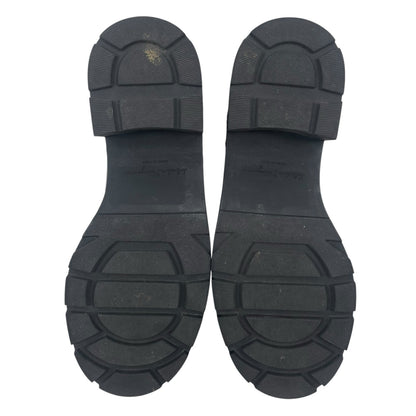 Salvatore Ferragamo Vara bow Lace Up Leather Combat Boots Black Size 9.5