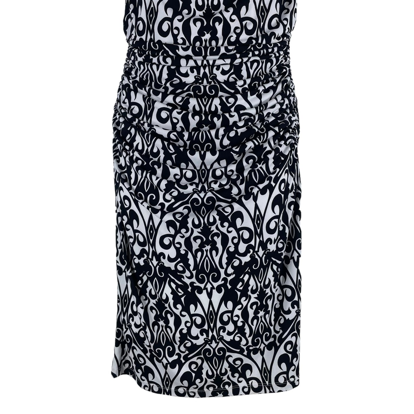 Cato Damask Cowl Neck Damask Print Mini Dress Black White Size 12