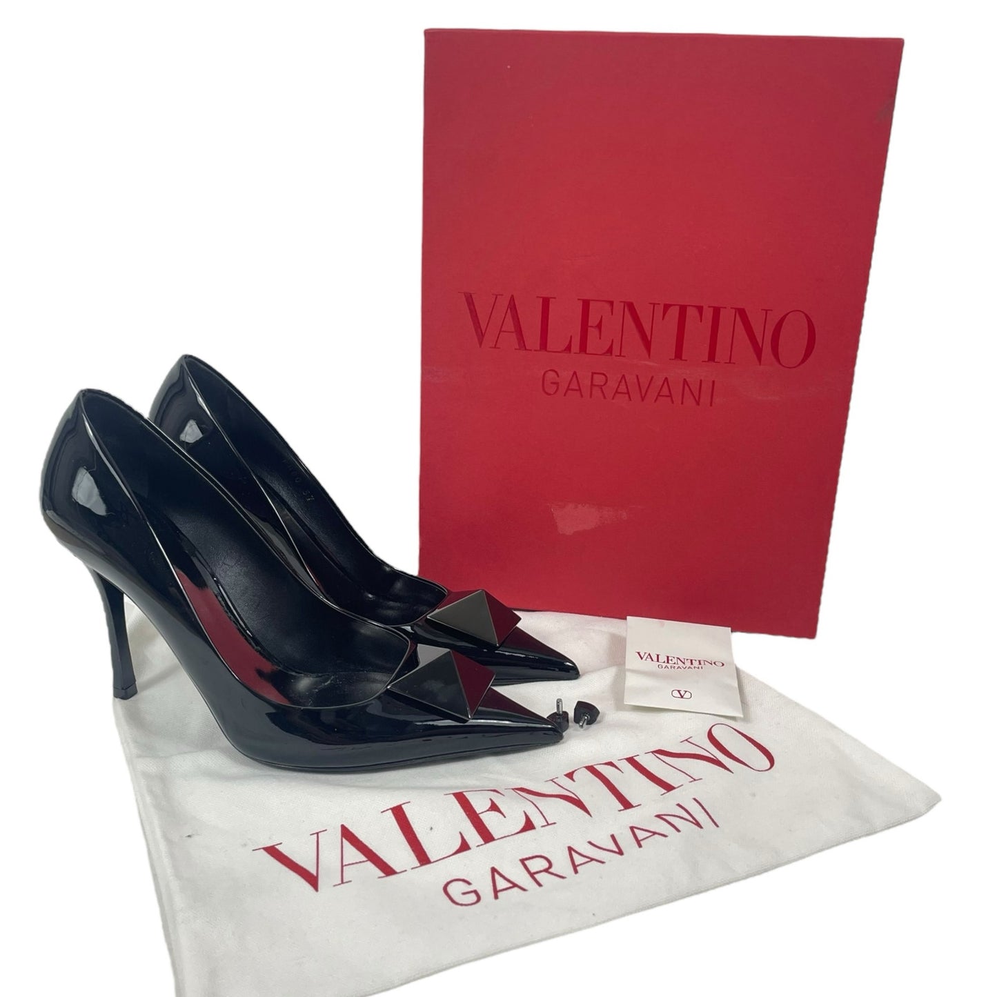 Valentino Garavani One Stud 100 Patent Leather Pumps Black Size 37