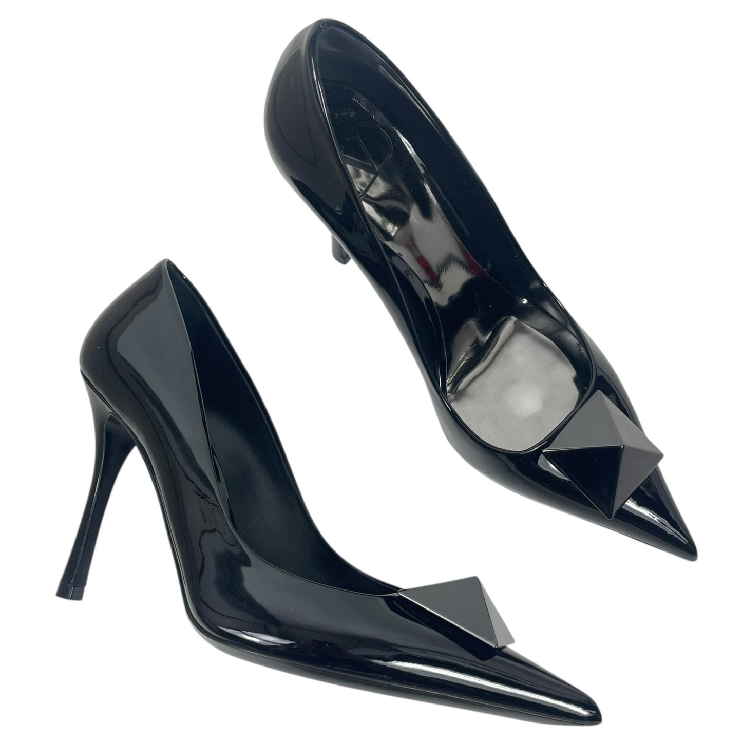 Valentino Garavani One Stud 100 Patent Leather Pumps Black Size 37